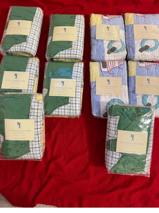 Pottery Barn Kids Other - Pottery Barn Kids Quilted Sham Alphabet & Hippo Pillowcase
